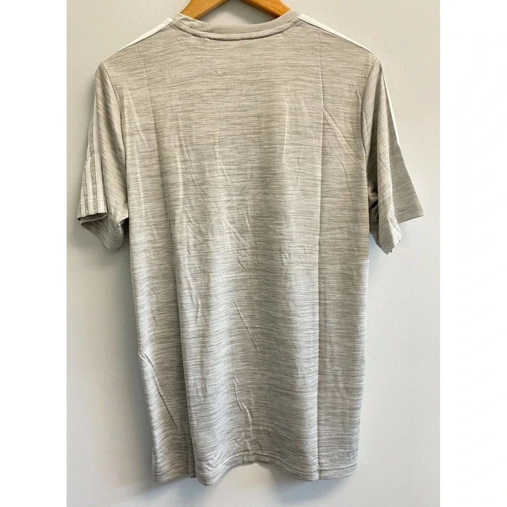 NEW Adidas Men's‎ Aeroready S,M,XL Tech T-Shirt Crew Neck Primegreen Grey White